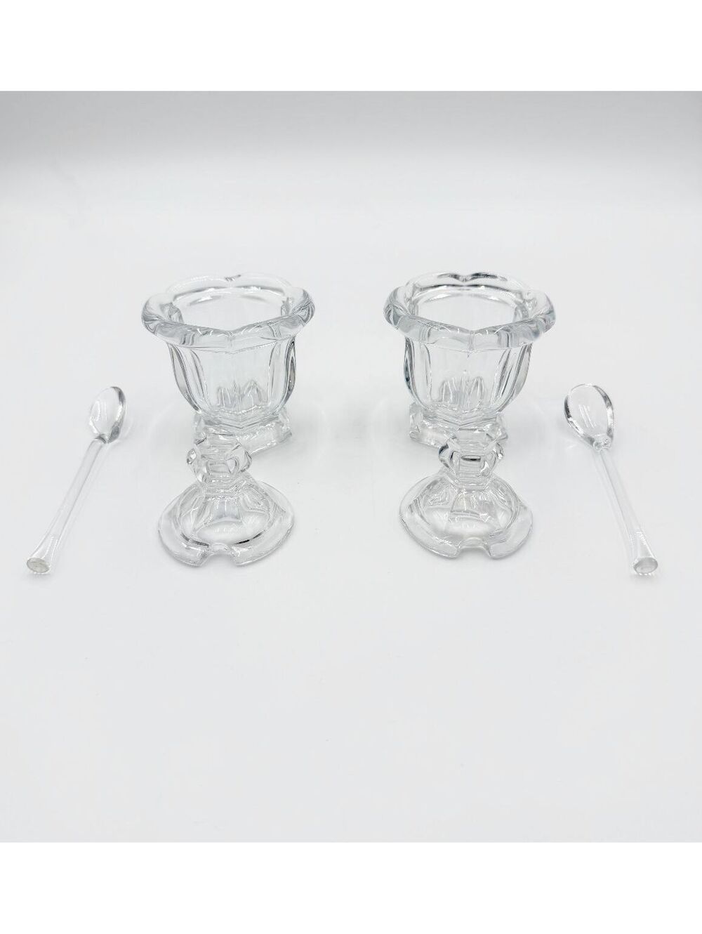 Pair of Baccarat Crystal Harcourt Missouri Jam Jars Lidded with Spoons - Picture 5 of 9